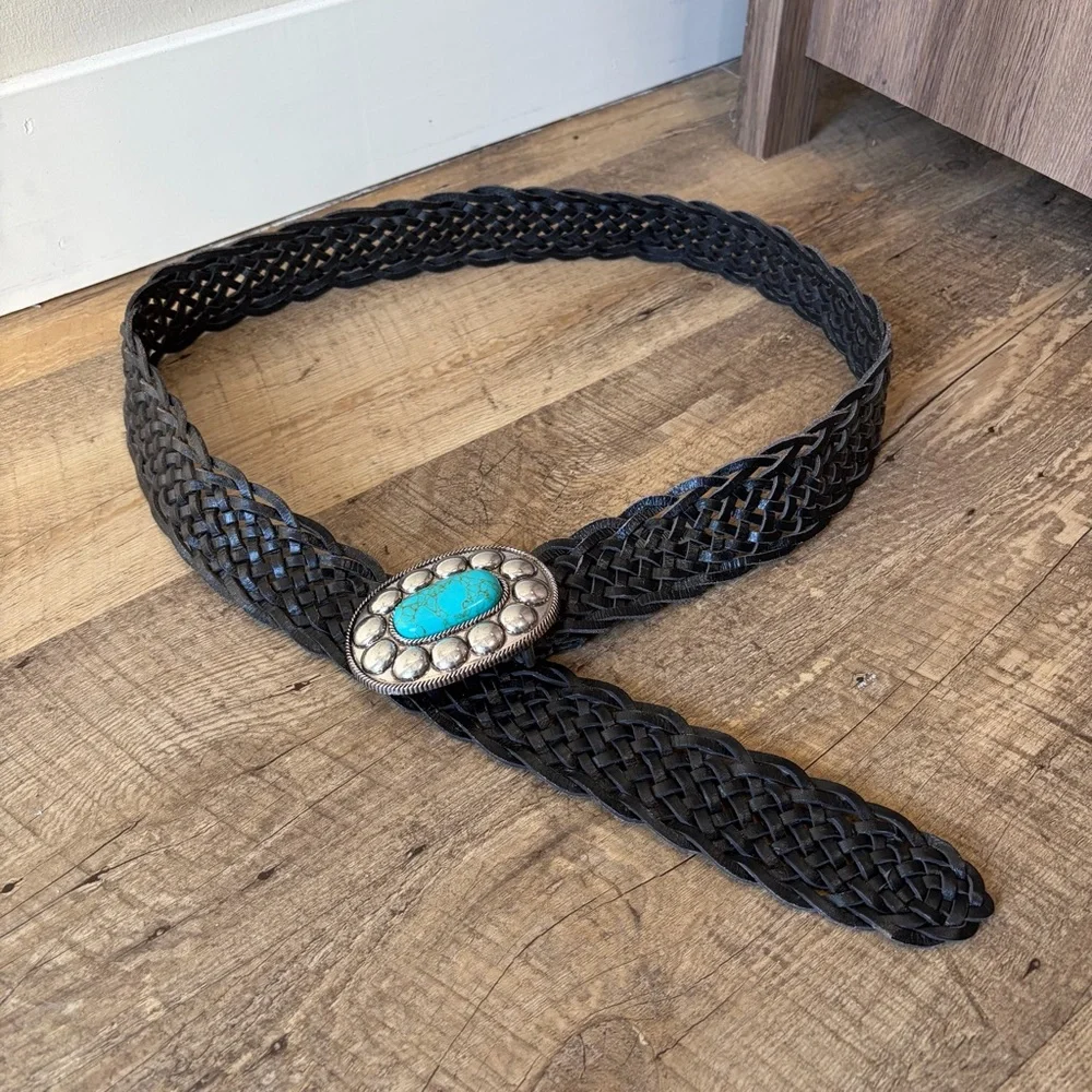 MNG Tropez Leather Woven Belt - Picture 15 of 15